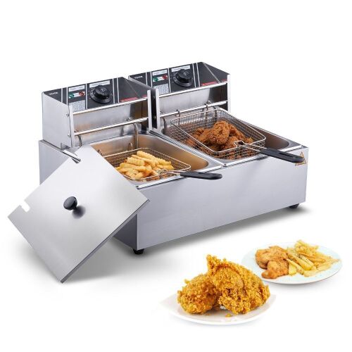 VEVOR Commercial Electric Deep Fryer Dual Detachable Tanks - Lot 99
