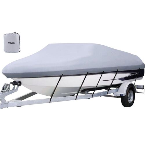 VEVOR 16'-18.5' Trailerable Boat Cover, Beam Width up to 98", Heavy Duty 600D Marine Grade Polyester, Fits V-Hull Boat - Lot 163