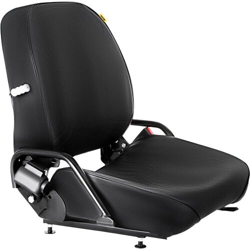 VEVOR Universal Komatsu Style Folding Forklift Seat with Retractable Seatbelt and Adjustable Backrest - Lot 172
