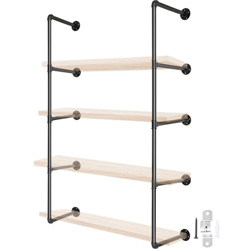 VEVOR Industrial 4-Tier Wall Mount Iron Pipe Shelves  - Lot 289