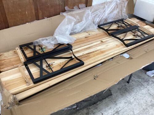 3 Pcs Folding Wooden Picnic Table Bench Set - Lot 432