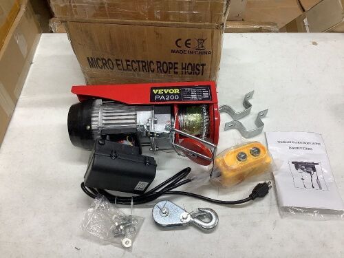 VEVOR 110V 440LBS Electric Winch with Remote Control  - Lot 243