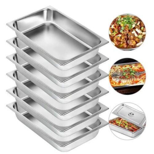 Full Size 4" Deep Steam Table Pans, 6 Pack  - Lot 302
