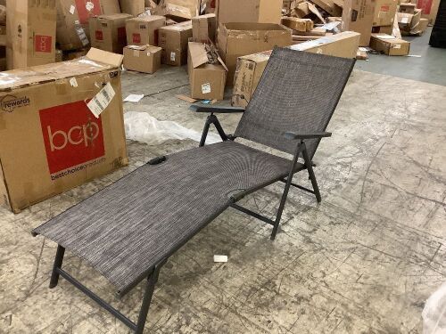 Outdoor Patio Chaise Recliner Lounge Chair w/ Rust-Resistant Frame  - Lot 449