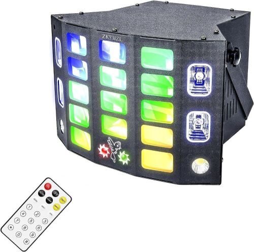 5 in 1 Disco DJ Light with Butterfly Beam Wash Pattern Strobe and 3535 LED Effect, Remote and DMX Control  - Lot 637