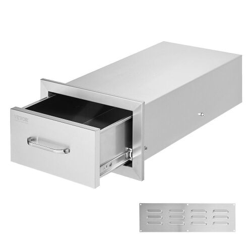 VEVOR 14x8.5 Inch Outdoor Kitchen Stainless Steel Flush Mount Drawer - Lot 564
