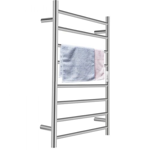 VEVOR 8-Bar Wall Mounted Electric Towel Warmer with Timer, Polished Stainless Steel  - Lot 94