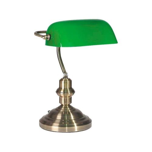Classic Banker Desk Lamp with Green Shade  - Lot 378