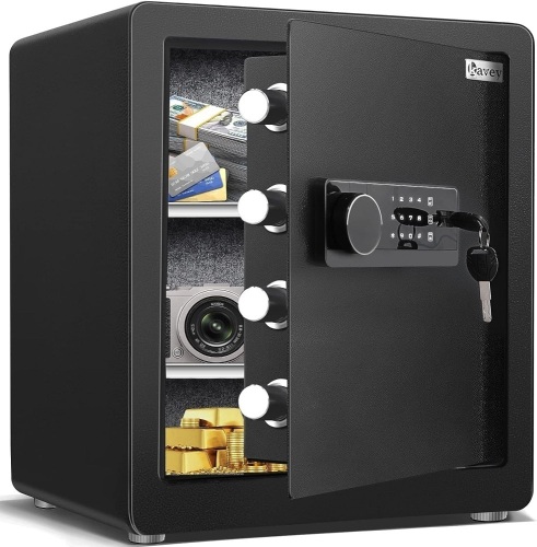 Kavey 2.0 Cub Home Safe with Dual Warning Alarm and LED Light, Digital Touch Screen Keypad and Removable Shelf - Lot 698