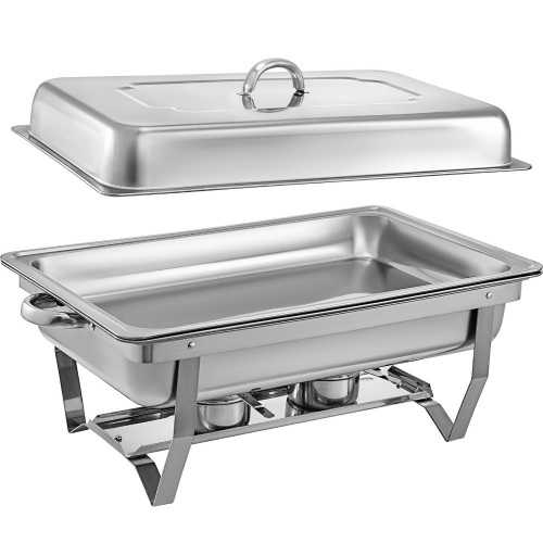 VEVOR 8 Quart Stainless Steel Chafers with Folding Frame, 4 Pack  - Lot 21