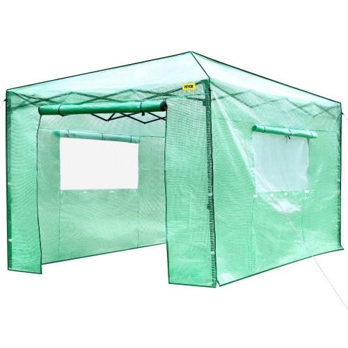 VEVOR 12'x 8'x 8' Pop-Up Greenhouse with Doors & Windows, High Strength PE Cover & Powder-Coated Steel Construction  - Lot 23