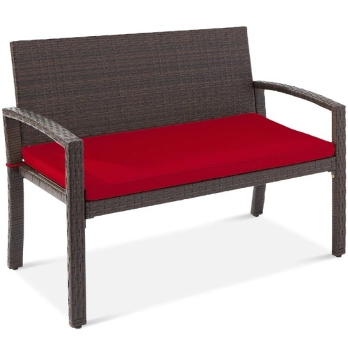 2-Person Wicker Porch Bench for Outdoor, Garden w/ 700lb Capacity - 47in - Lot 9595