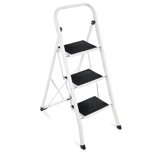 3-Step Portable Folding Step Ladder w/ Non-Slip Feet, 330lb Capacity - Lot 9682