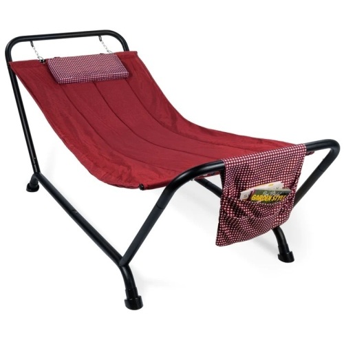Outdoor Patio Hammock for Backyard, Garden w/ Stand, Pillow, Storage Pockets - Lot 9883