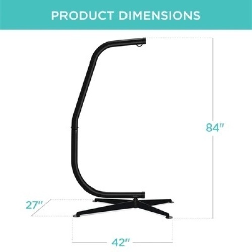 Curved Hanging Hammock C-Stand w/ All-Weather, Steel Frame - Stand Only - Lot 9890