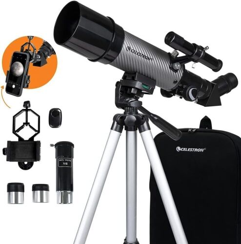 Celestron 60mm Travel Scope DX, Fully Coated Glass Optics, Includes Smartphone Adapter for Digiscoping  - Lot 362