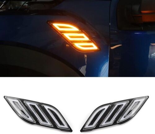 JHO Front Side Fender Vents LED Daytime Running Light w/Turn Signal Lamp for Ford F150 Raptor 2017-2020  - Lot 675