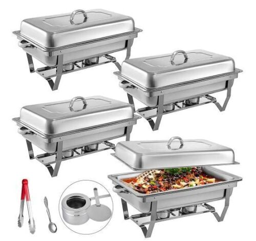 VEVOR 4 Pack Chafing Dish Buffet Set with Folding Frame 8 qt - Lot 691
