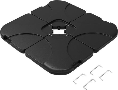 Pure Garden 4-Piece Fillable Weighted Cantilever and Offset Umbrella Base with Handle, 220 Lb. Capacity - Lot 712