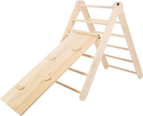 HARPPA Foldable Pikler Triangle 2-in-1 Climbing Triangle Arch with Ramp and Slide - Lot 729