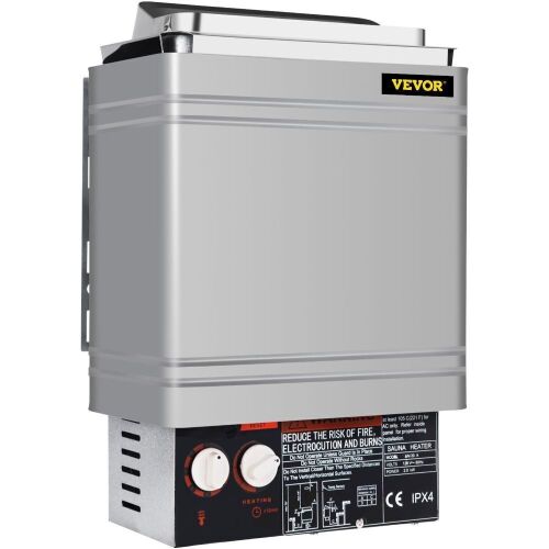 VEVOR Sauna Heater 2KW Dry Steam Bath Stove 110V-120V with Internal Controller for Max 105.9 Cubic Feet  - Lot 227