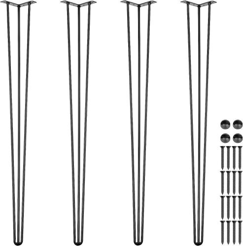 Hairpin Table Legs 40" Black Set of 4 880lbs Load Capacity  - Lot 723
