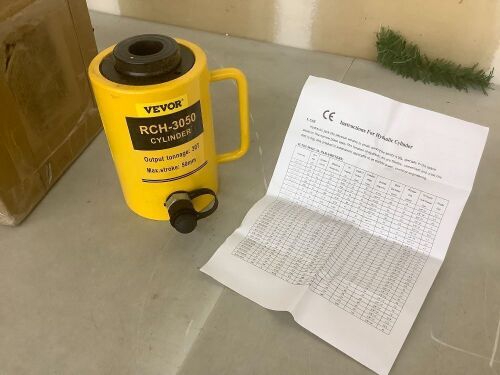30t 50mm Hollow Plunger Hydraulic Cylinder Jack Heavy Duty 30t/66000lbs Bending - Lot 473