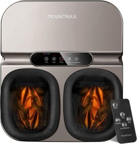 MOUNTRAX Foot Massager Machine with Heat, Fits Feet Up to Men Size 12  - Lot 364