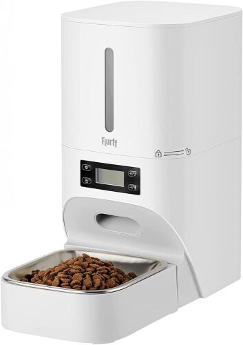 Flurff Automatic 5L Programmable Pet Food Dispenser with Desiccant Bag, 30-Second Voice Recorder - Lot 142