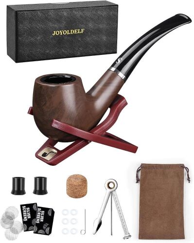 Joyoldelf Tobacco Smoking Pipe with Foldable Pipe Stand Holder - Lot 487