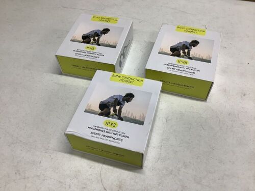 Lot of (3) Waterproof Bone Conduction Headphones  - Lot 635