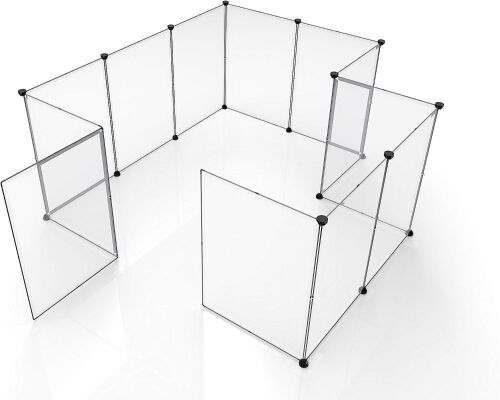 Tespo Portable Large Plastic Pet Fence, White, 12 Panels  - Lot 381