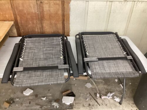 Set of 2 Adjustable Zero Gravity Patio Chair Recliners w/ Cup Holders  - Lot 171