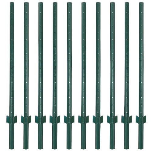 LADECH 7 Feet Sturdy Duty Metal Garden U Post for Fencing, 10 Pack - Lot 537