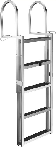 VEVOR Retractable Dock Ladder with Rubber Mat, 44"-92" Adjustable Total Height, 350Lbs Load - Missing Some Washers  - Lot 525