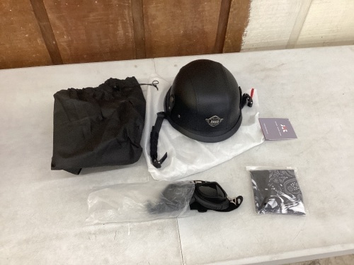 Motorcycle Half Shell Helmet & Goggles  - Lot 89