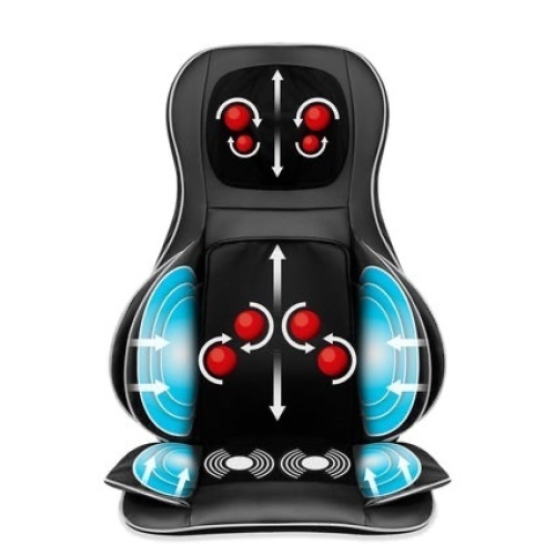 Air Compression Shiatsu Neck & Back Massager Seat w/ Heat, Rolling Massage  - Lot 655