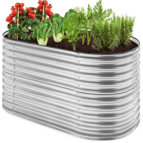 Raised Oval Garden Bed, Customizable Elevated Outdoor Metal Planter - 63in  - Lot 199