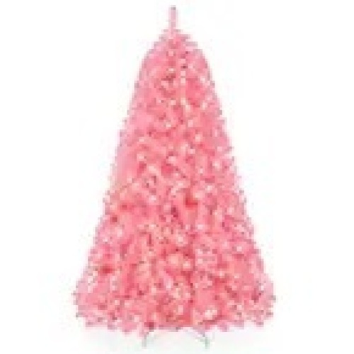 Pre-Lit Artificial Pink Christmas Tree w/ Incandescent Lights, Metal Stand - Lot 401