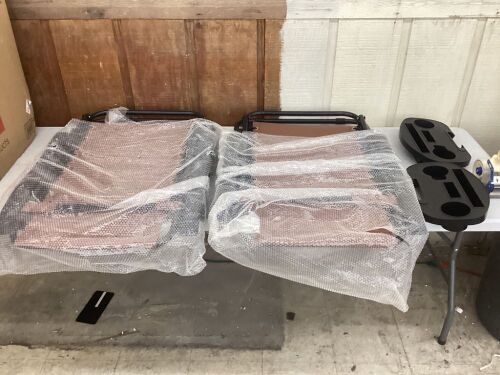 Set of 2 Adjustable Zero Gravity Patio Chair Recliners w/ Cup Holders  - Lot 267