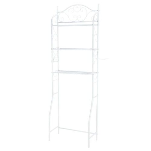 3-Tier Metal Bathroom Over The Toilet Shelf White  - Lot 410