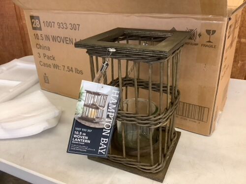 Hampton Bay 10.5" Woven Lantern, 3 Pack  - Lot 547