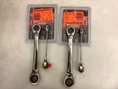 Lot of (2) GEARWRENCH 72-Tooth 12-Point SAE Quadbox Double Box Ratcheting Wrench Set, 2 Piece - Lot 554