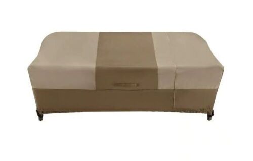 Hampton Bay 38 in. L x 77.3 in. W x 31 in. H Beige Patio Furniture Loveseat and Sofa Cover - Lot 271