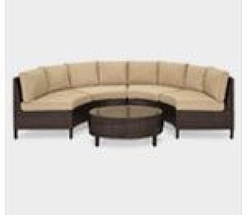 Semicircle Sectional Patio Sofa - No Table or Hardware  - Lot 97