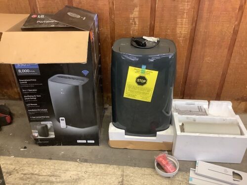 LG 8,000 BTU (DOE) 115-Volt Portable Air Conditioner, Cools 350 Sq. Ft. with Dehumidifier Function, Wi-Fi Enabled - Filter Needs Cleaned  - Lot 75