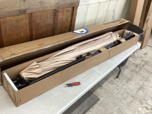 BLUU BANYAN 10 FT Patio Offset Umbrella & Cross Base - Lot 651