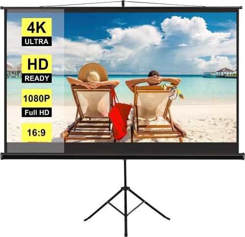 VIVOHOME 100 Inch Foldable Projector Screen with Adjustable Tripod Stand - Lot 620