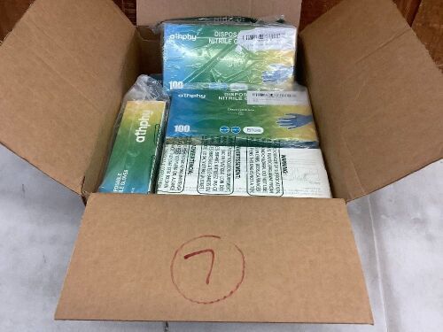 Case of (7) Athphy Disposable Nitrile Gloves, 100pcs  - Lot 654