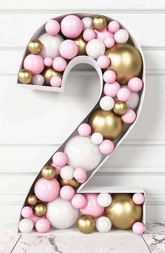 HOUSE OF PARTY Mosaic Number Frame for Balloons, Number 2  - Lot 605
